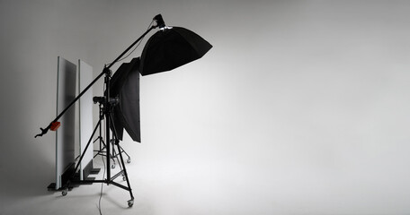 Professional photography studio setup with lighting equipment