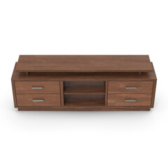 Modern Wooden TV Console Cabinet isolated on transparent background