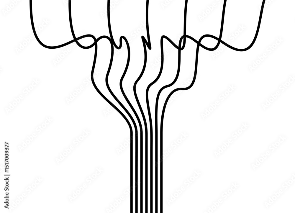 Poster vector pattern of thin black parallel lines on a white background. vertical design element in retro 
