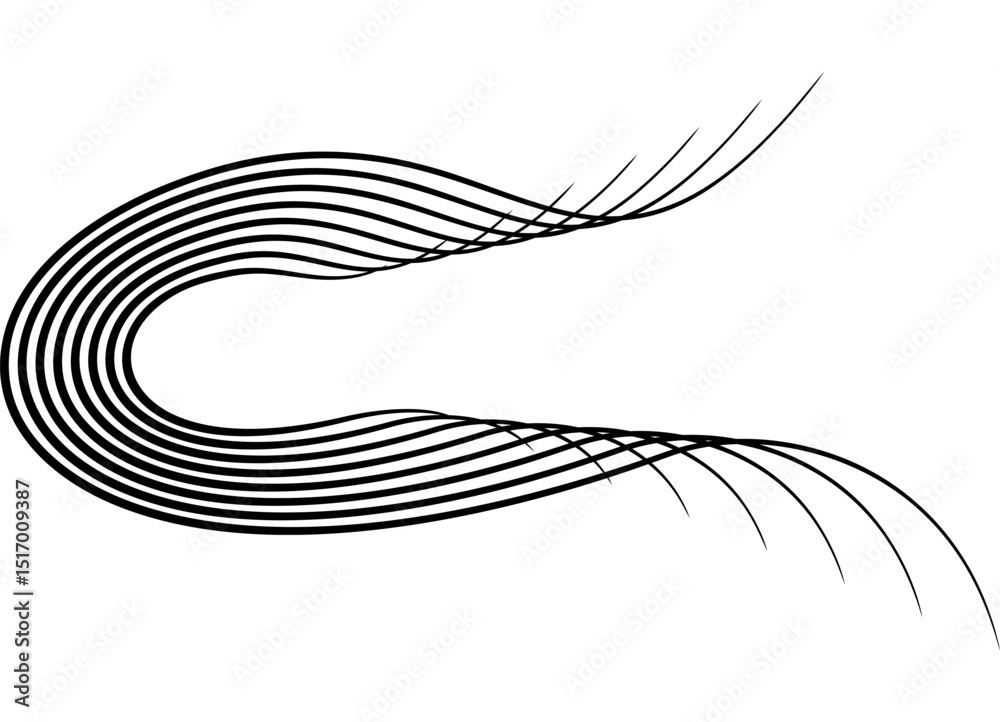 Poster vector pattern of thin black parallel lines on a white background. design element in retro style. mo