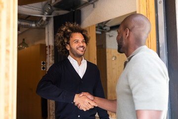 Coworking team meeting in a Barcelona office setting