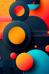 Geometric background of different colored shapes