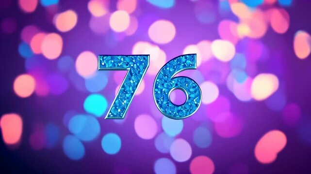 Number 76 with a blurry background