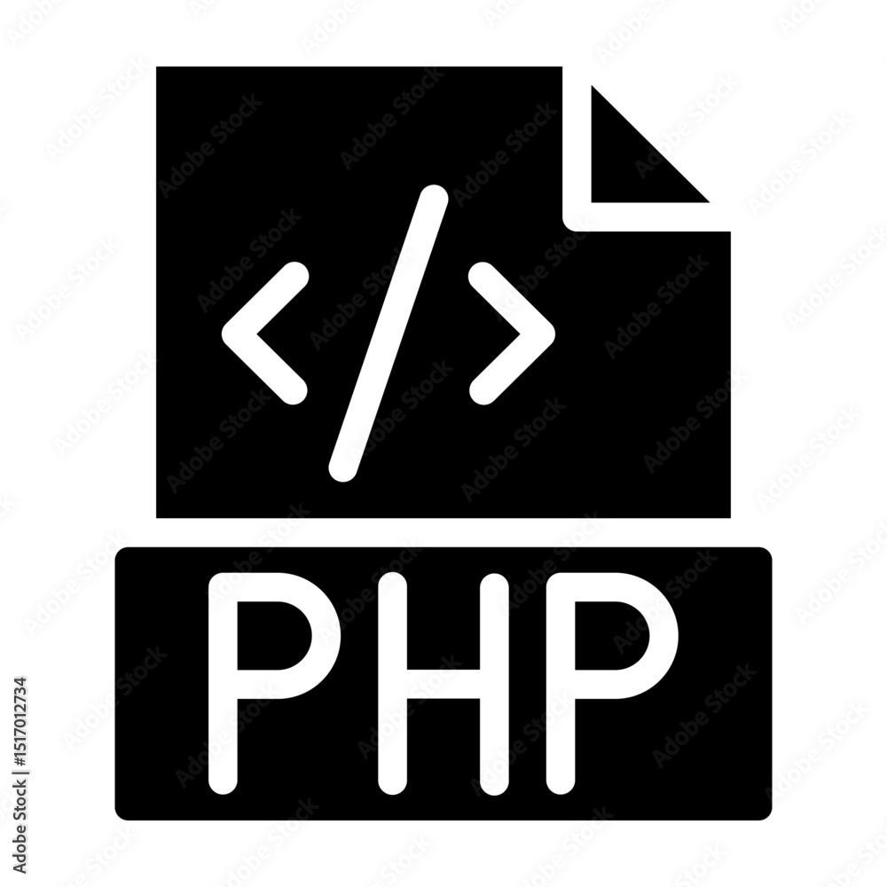 Wall mural php vector glyph icon design