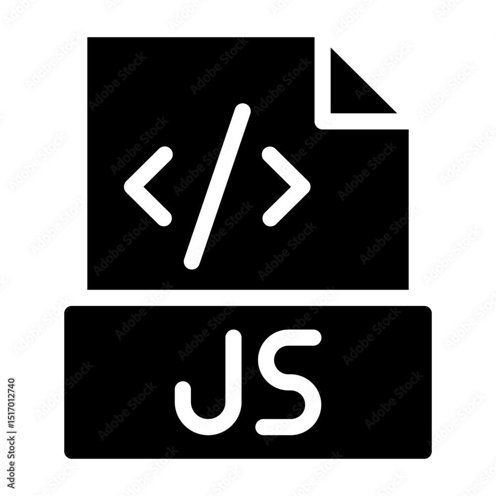 Wall mural javascript vector glyph icon design