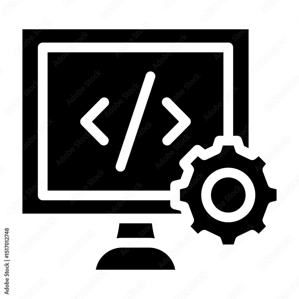 Sticker software development vector glyph icon design