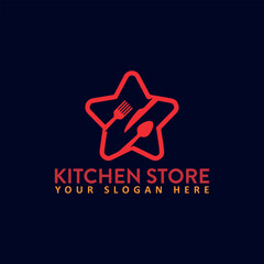 kitchen store logo design vector