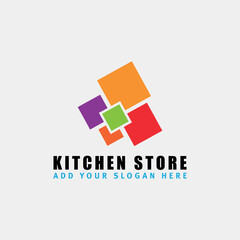 kitchen store logo design vector