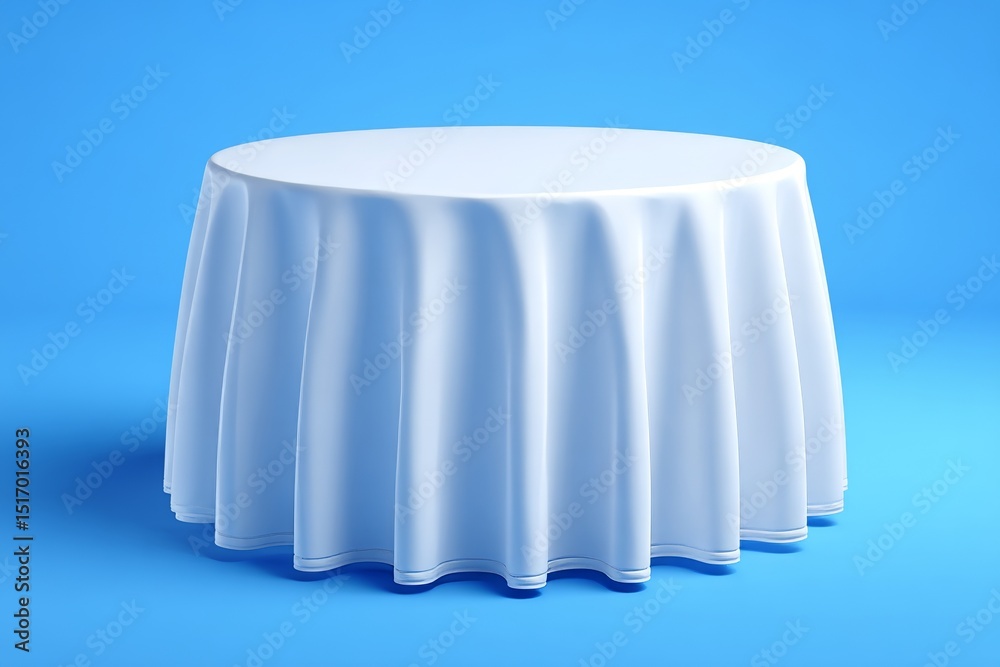 Poster a 3d rendering of an empty studio display on a light blue gradient background with an art style, or 