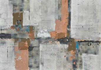 Naklejka premium Abstract artistic creation, fine art for print, modern texture effects, mural design, home wall decoration, large painting strokes, artistic patterns, contemporary oil painting, creative decor design