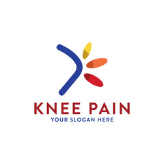 Obraz premium orthopedics knee pain logo design vector