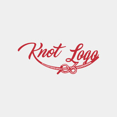 knot rope logo design vector
