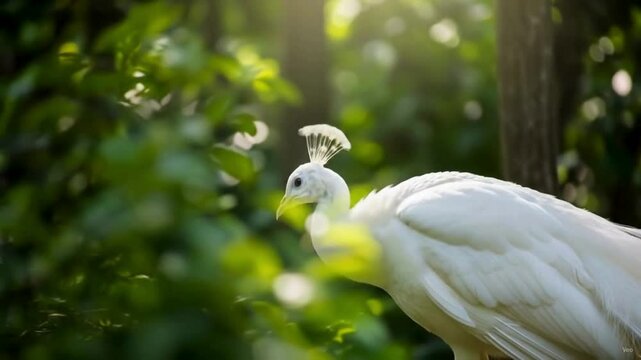 close up of a white pecock