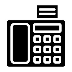 Fax Machine Vector Glyph Icon Design