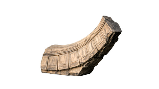 Ancient Architectural Stone Fragment, Cut Out Transparent