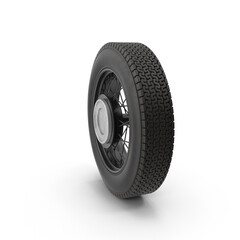 Vintage Car Wheel isolated on transparent background