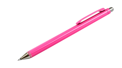 Bright Pink Mechanical Pencil Isolated, Cut Out Transparent