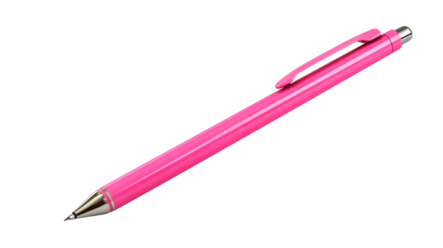 Bright Pink Mechanical Pencil Isolated, Cut Out Transparent