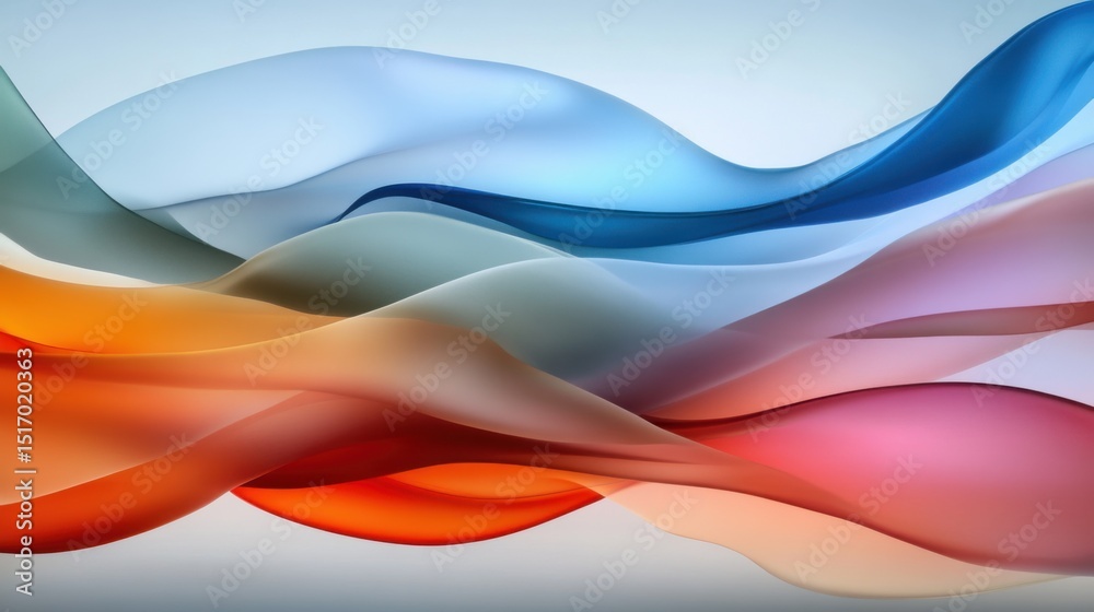 Poster soft and colorful waves blend together in an abstract design, creating a vibrant visual effect. the 