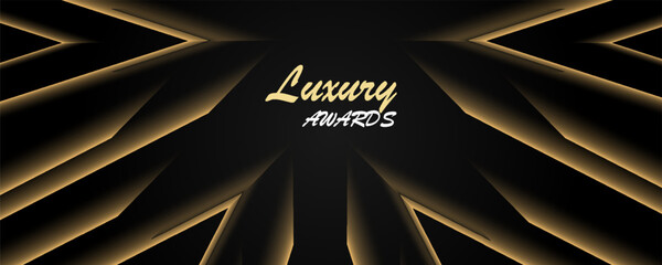 Black and Gold Award Background. Modern Luxury and Premium Design Template. Beautiful Wedding Template. Celebrating Graphics for Birthday and Event occasion. Royal Looking Creative Design Pattern.