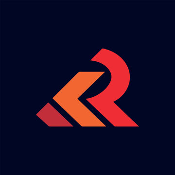 letters kr text logo design vector