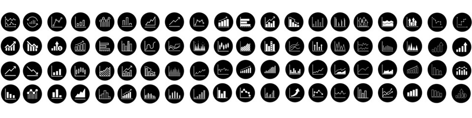 Fototapeta premium Chart web icon vector set. Collection of Schedule linear Icons. Schedule illustration sign collection. diagram symbol or logo.