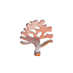 A stylized glowing tree design reflecting growth nature and dreams on transparent background