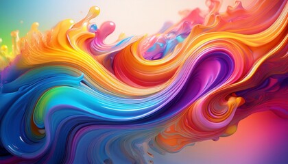 colorful abstact background with a wave of liquid paint