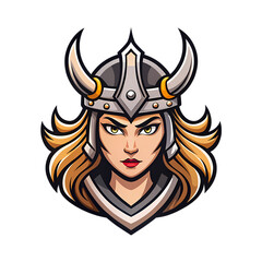 Valkyrie Pixel Art A Female Warrior in Helmet isolated on transparent baackground