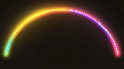 Vibrant rainbow arc on black background