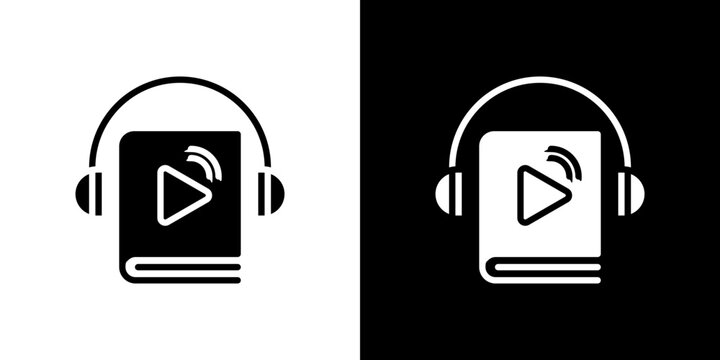 Audiobook icon symbols. Vector illustration.