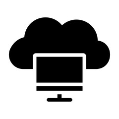 Cloud Computing Vector Glyph Icon Design