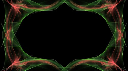Abstract Oval Frame with Green and Red Smoke