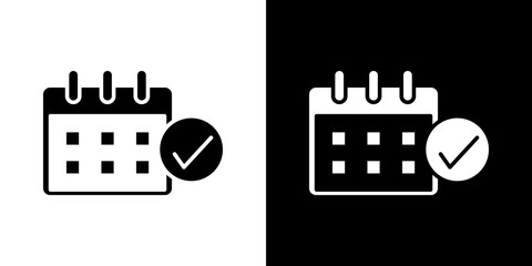 Calendar check icon symbols. Vector illustration.