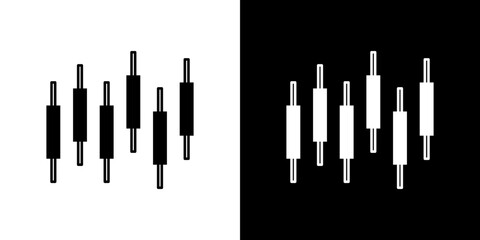 Chart candlestick icon symbols. Vector illustration.