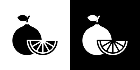 Citrus fruit icon symbols. Vector illustration.