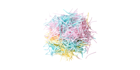 Colorful Pastel Shredded Paper Pile. Crafting And Decorative Material For Creative Projects Isolated On Transparent Background