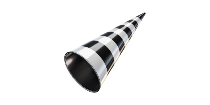 Black And Striped Cone. Optical Illusion And Visual Perception Concept Isolated On Transparent Background