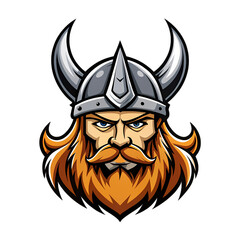 Pixel Art Portrait Viking Warrior with Horned Helmet isolated on transparent baackground