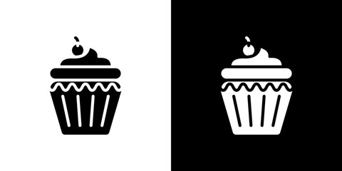 Cupcake icon symbols. Vector illustration.