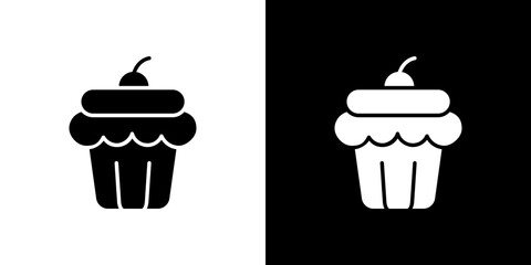 Cupcake icon symbols. Vector illustration.