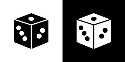 Dice icon symbols. Vector illustration.