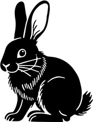black rabbit vector illustration