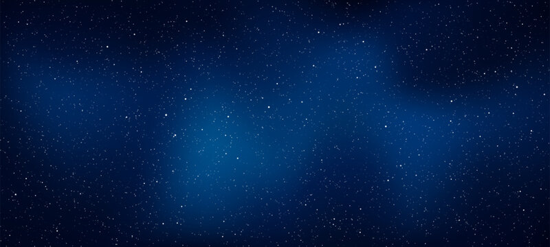A dark blue night sky with stars. Starry sky background. universe. galaxies and nebulae. space vector illustration. galaxy digital art. starry scene.