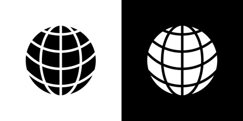 Globe icon symbols. Vector illustration.