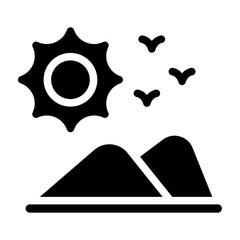 Sun Vector Line Icon Design