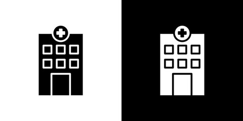 Hospital icon symbols. Vector illustration.