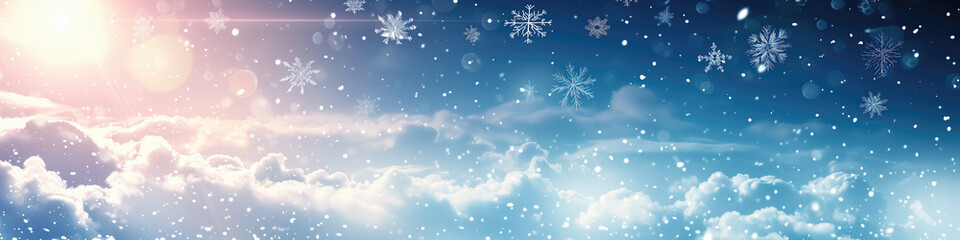 Delicate snowflakes drift through frigid winter air creating intricate crystalline patterns and formations.