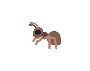 Ant vector emoticon. Ant emoji illustration. Color Ant icon
