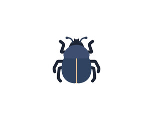 Beetle vector emoticon. Beetle emoji illustration. Color Beetle icon